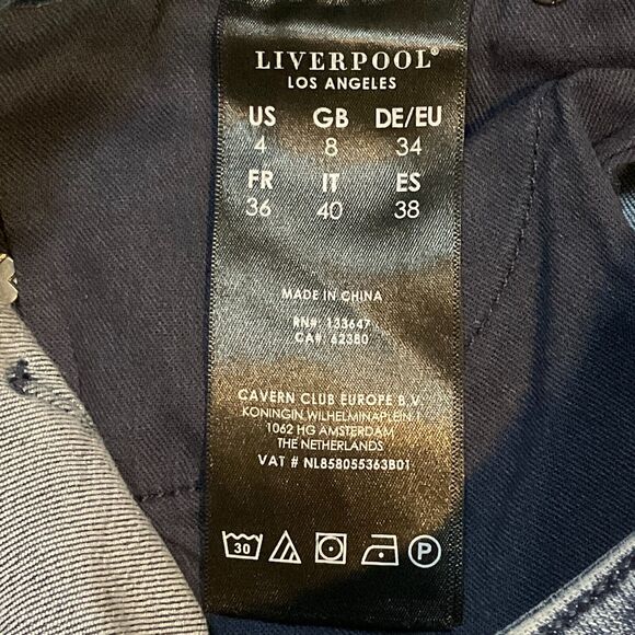 Liverpool Jeans Abby Crop Ibiza Skinny Scalloped Hem Stretch Blue Womens Size 4 - Picture 5 of 11